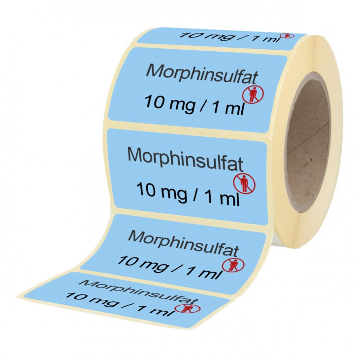 Morphinsulfat 10 mg / 1 ml - Etiketten für Brechampullen