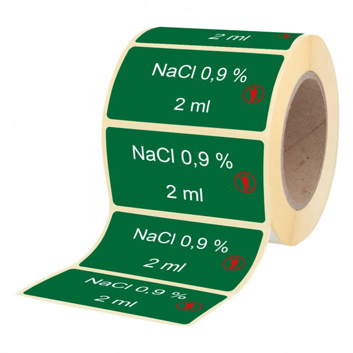 NaCl 0,9 % 2 ml - Etiketten für Brechampullen