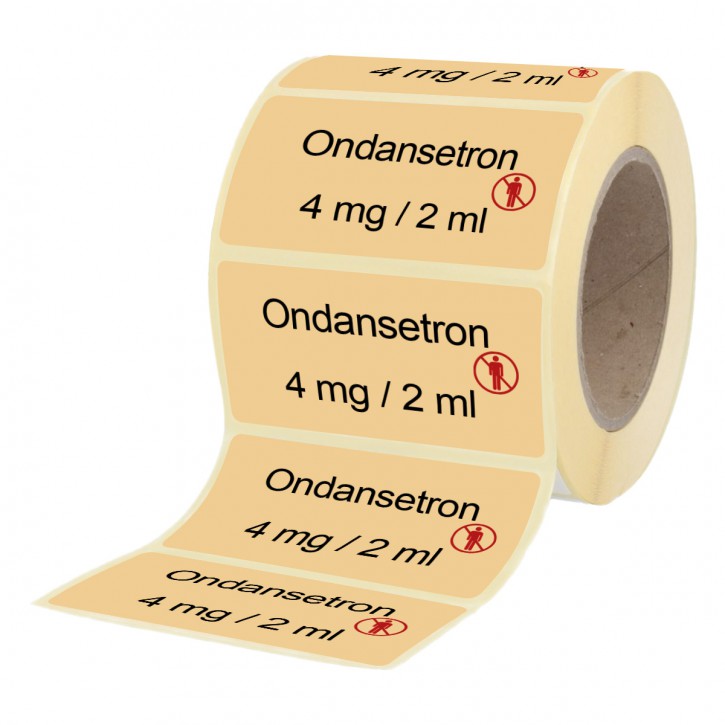 Ondansetron 4 mg / 2 ml - Etiketten für Brechampullen