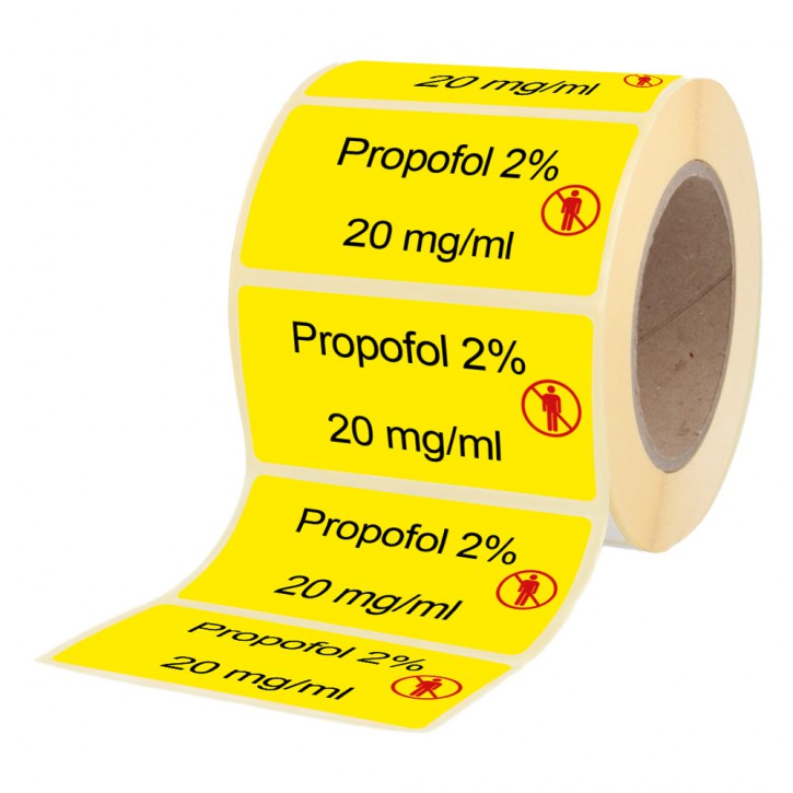 Propofol 2% - 20mg/ml - Etiketten für Brechampullen