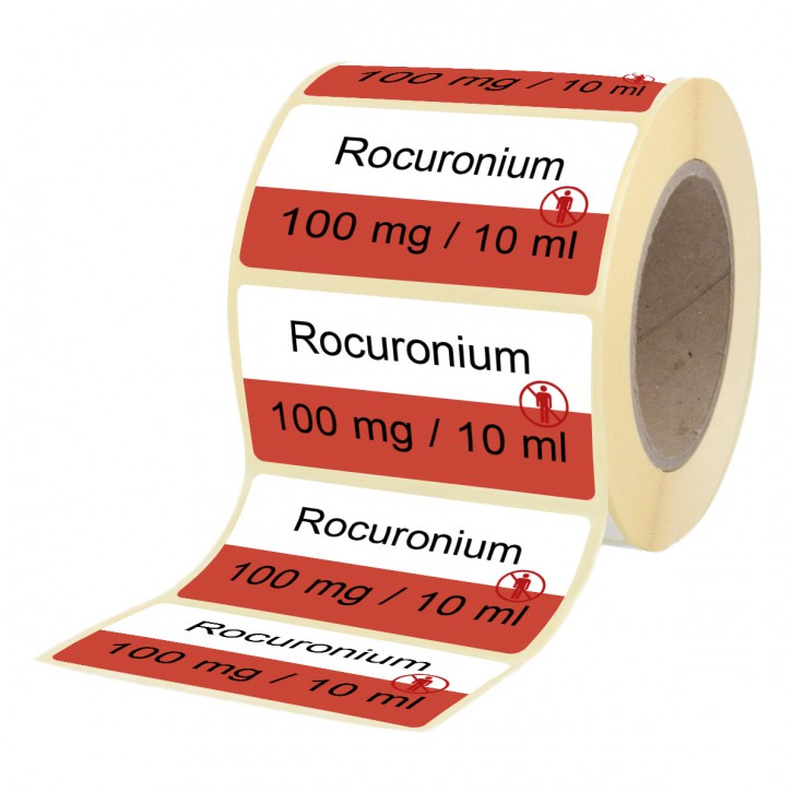 Rocuronium 100 mg / 10 ml - Etiketten für Stechampullen