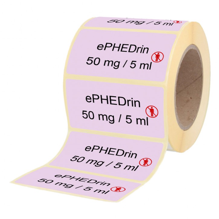 Ephedrin 50 mg / 5 ml - Etiketten für 5 ml Brechampullen