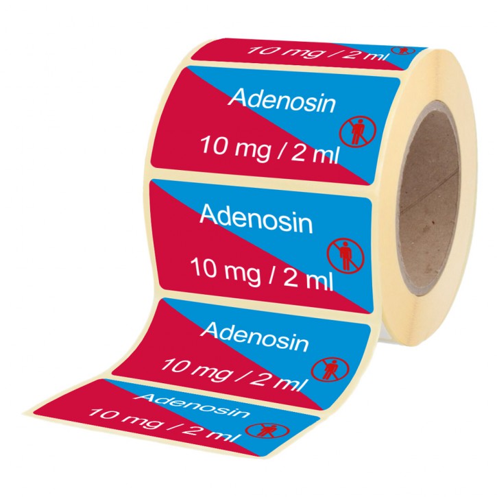 Adenosin 10 mg / 2 ml - Etiketten für BRECHampullen