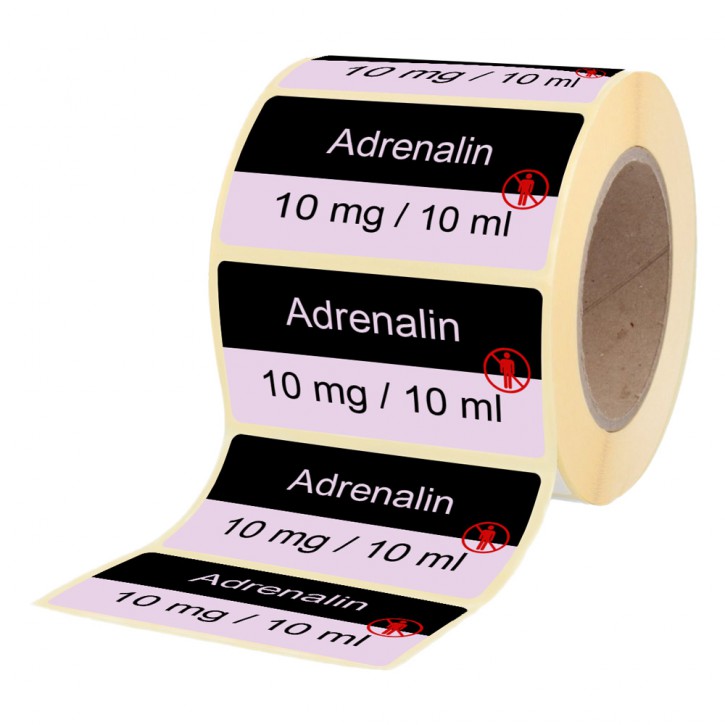 Adrenalin 10 mg / 10 ml - Etiketten für Brechampullen