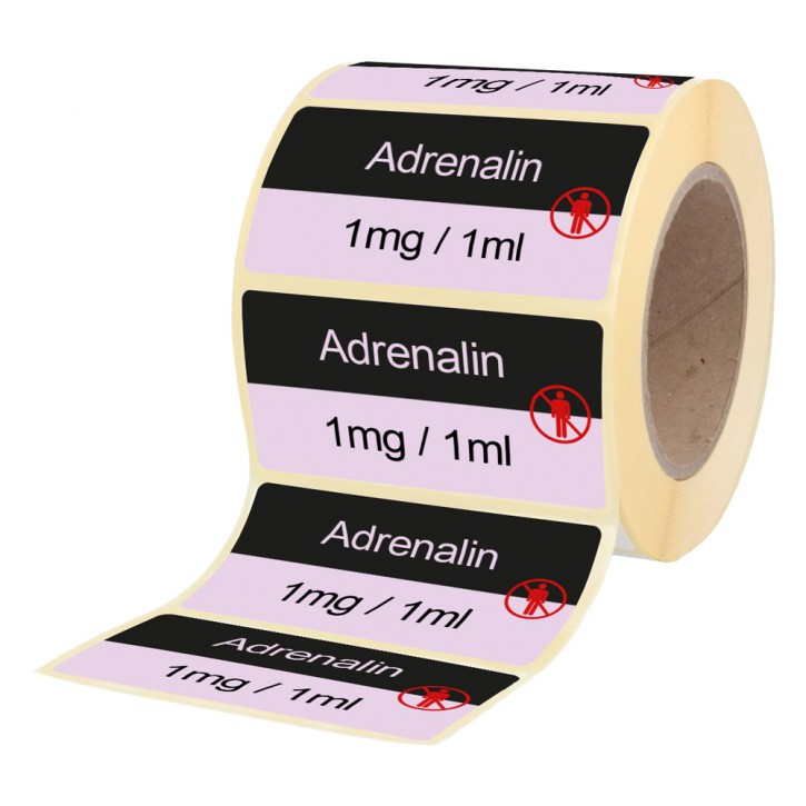 Adrenaline 1 mg  / 1 ml - labels for ampoules