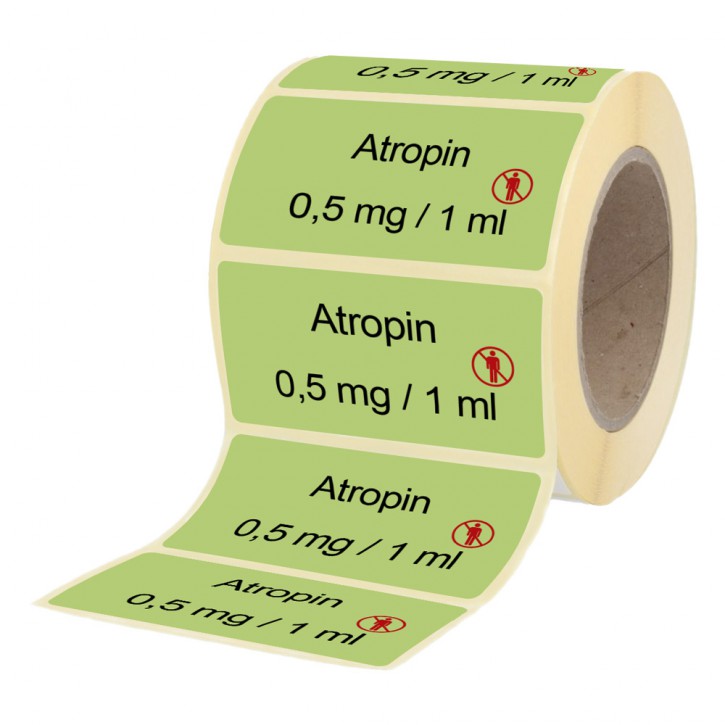Atropin 0,5 mg  / 1 ml - Etiketten für Brechampullen