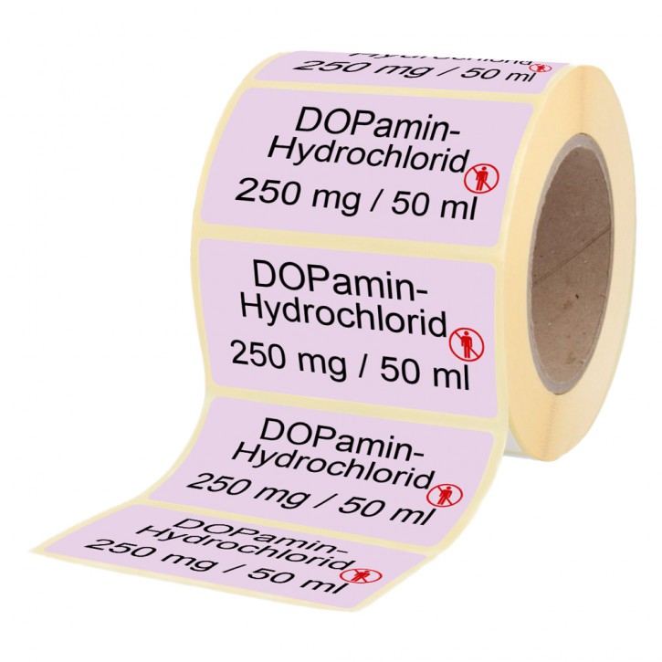 Dopamin-Hydrochlorid 250 mg / 50 ml - Etiketten für Stech- und Brechampullen