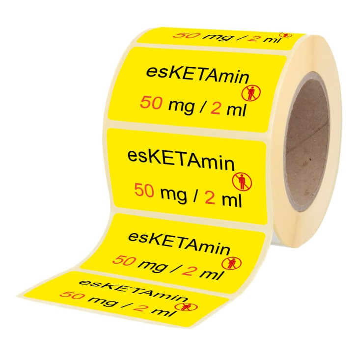 Esketamin 50 mg / 2 ml - Etiketten für Brechampullen