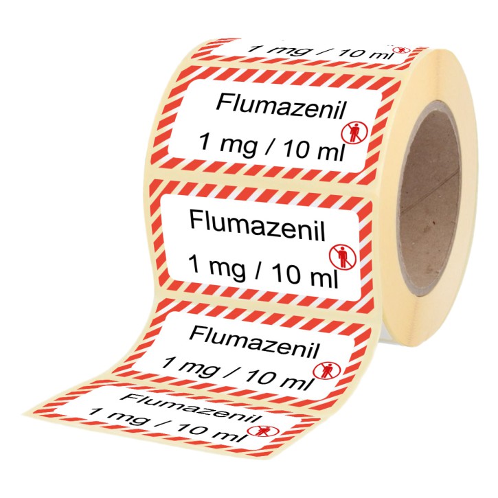 Flumazenil 1 mg / 10 ml - Etiketten für Brechampullen