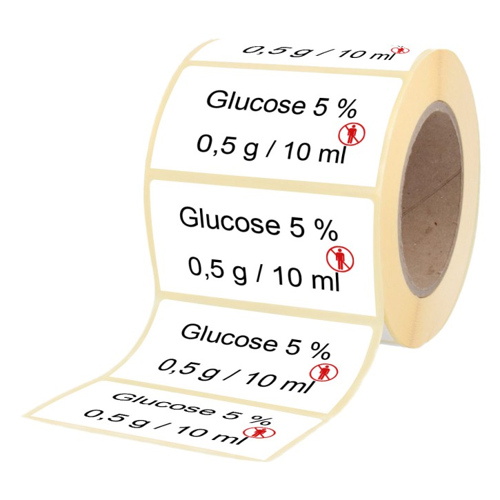 Glucose 5 % 0,5 g / 10 ml - Etiketten für Brechampullen