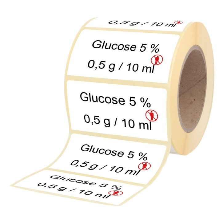 Glucose 5 % 0,5 g / 10 ml - Label for Ampoules