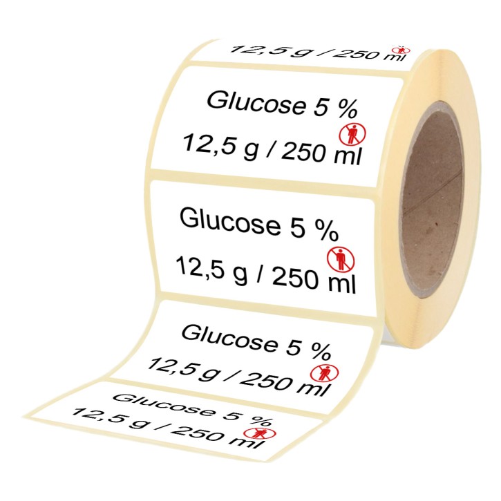 Glucose 5 % 12,5g / 250ml - Etiketten für Infusionsflaschen