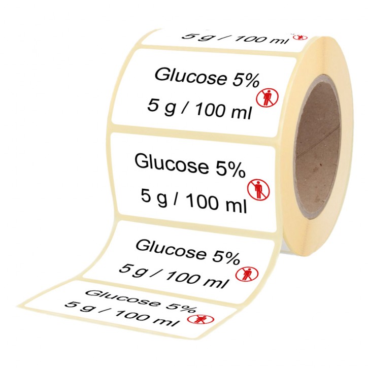 Glucose 5 % 5 g / 100 ml - Etiketten für Stechampullen