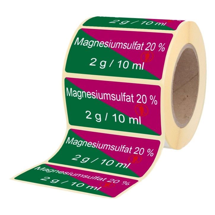 magnesium sulfate 20%  2 g / 10 ml - labels for ampoules