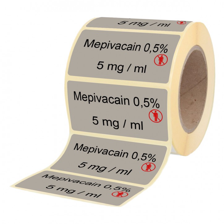 Mepivacain 0,5 % 5mg/ml - Labels for Ampoules