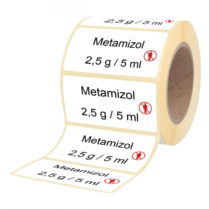 Metamizol  2,5 g / 5 ml - Etiketten für Brechampullen