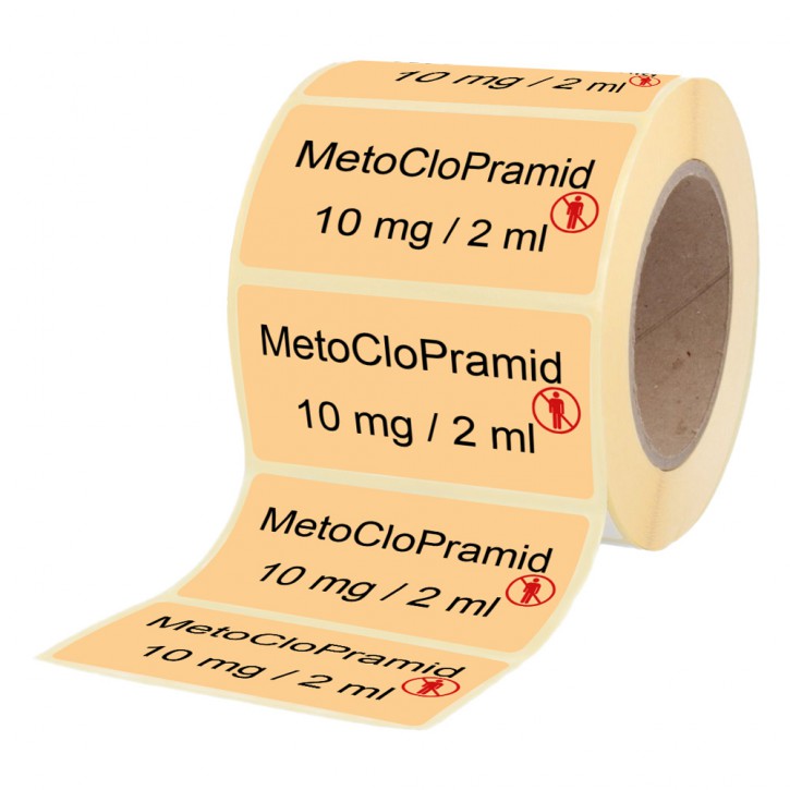 Metoclopramid 10 mg / 2 ml Etikett für Brechampullen
