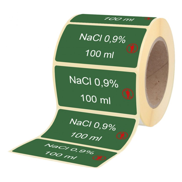 NaCl 0,9 % / 100 ml - Etiketten für Stechampullen