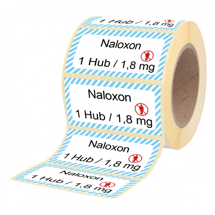 Naloxon 1,8 mg / 1 Hub - Etiketten für TRAINI-NOSE