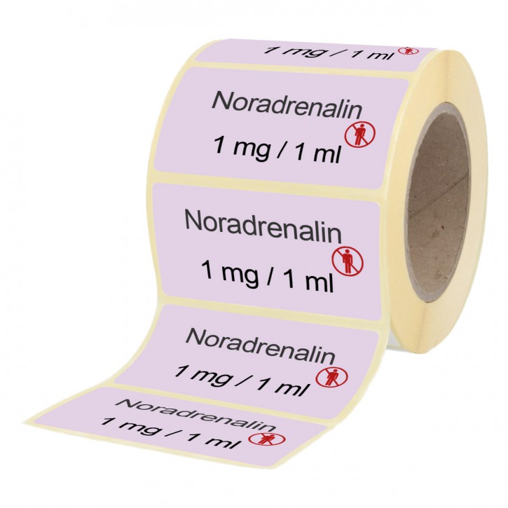 Noradrenalin  1 mg / 1 ml - Etiketten für Brechampullen
