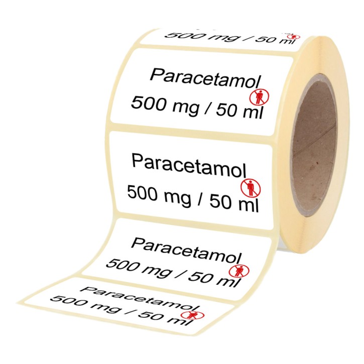 Paracetamol 500 mg / 50 ml - Etiketten für Stechampullen