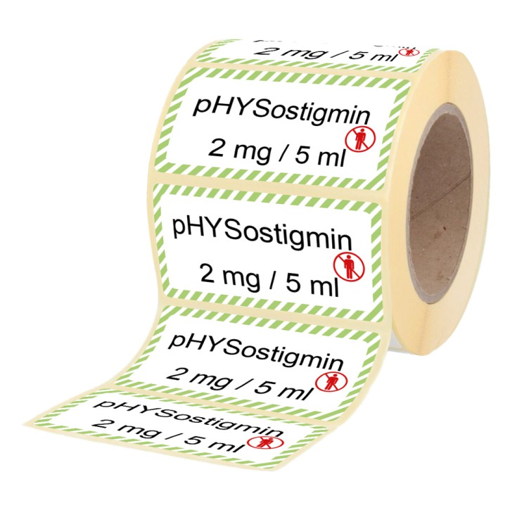 Physostigmin 2 mg / 5 ml - Labels for Ampoules