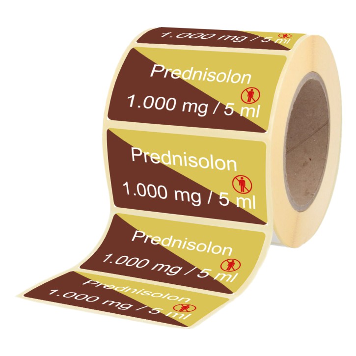 Prednisolon 100 mg / 5 ml - Labels for Vials