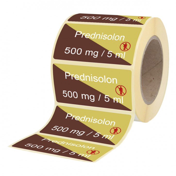 Prednisolon 500 mg / 5 ml - Labels for Vials