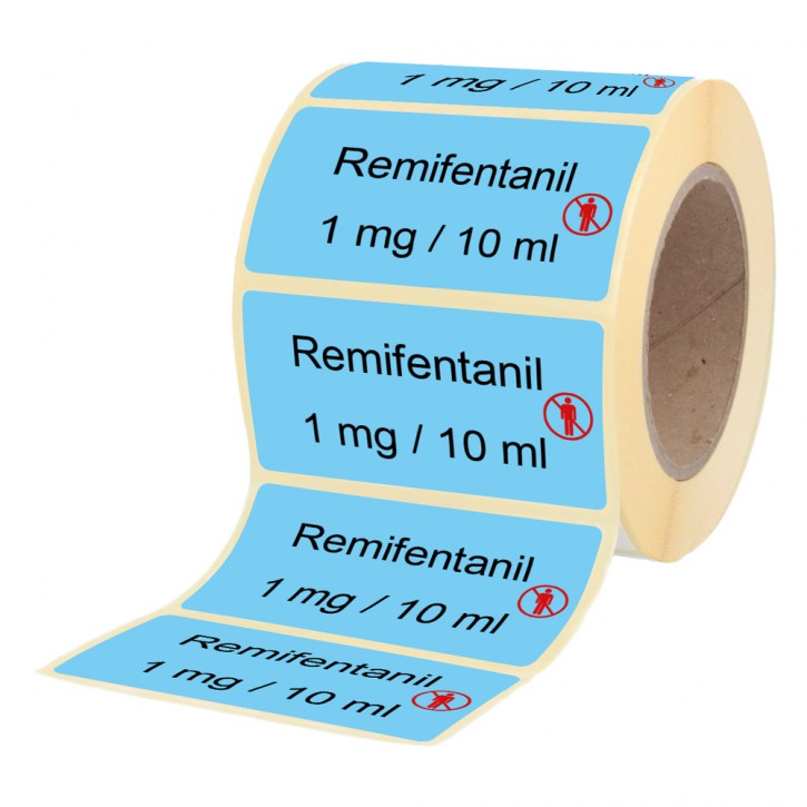 Remifentanil 1 mg / 10 ml  - Etiketten für Stechampullen