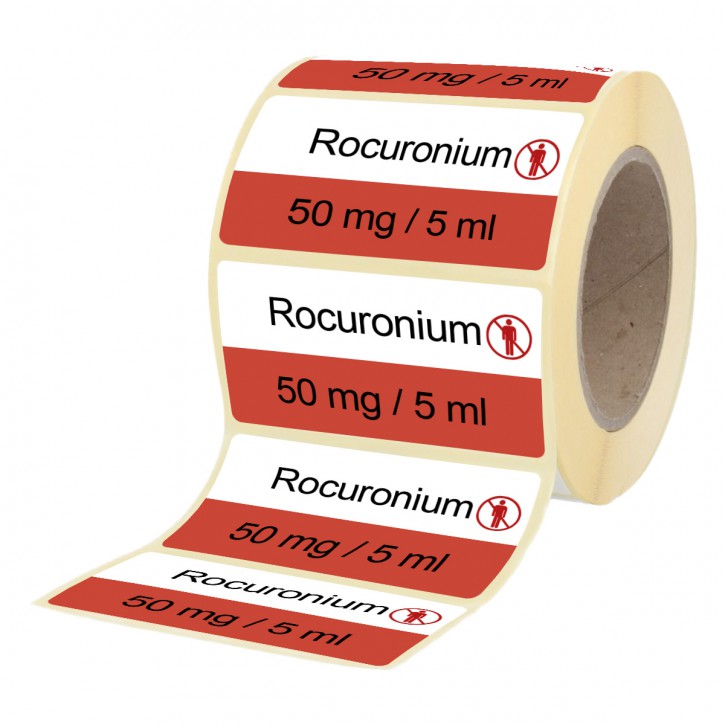 Rocuronium 50 mg / 5 ml - Labels for Vials