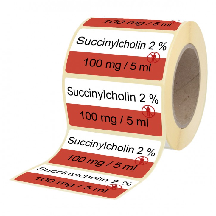 Succinylcholin 2 % 100 mg / 5 ml - Labels for Vials