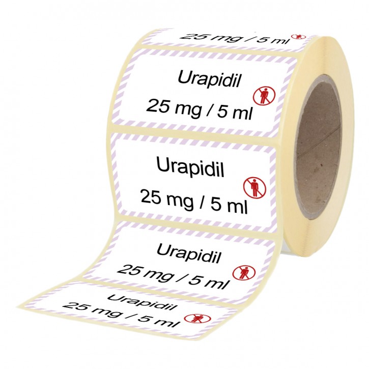 Urapidil  25 mg / 5 ml - Etiketten für Brechampullen