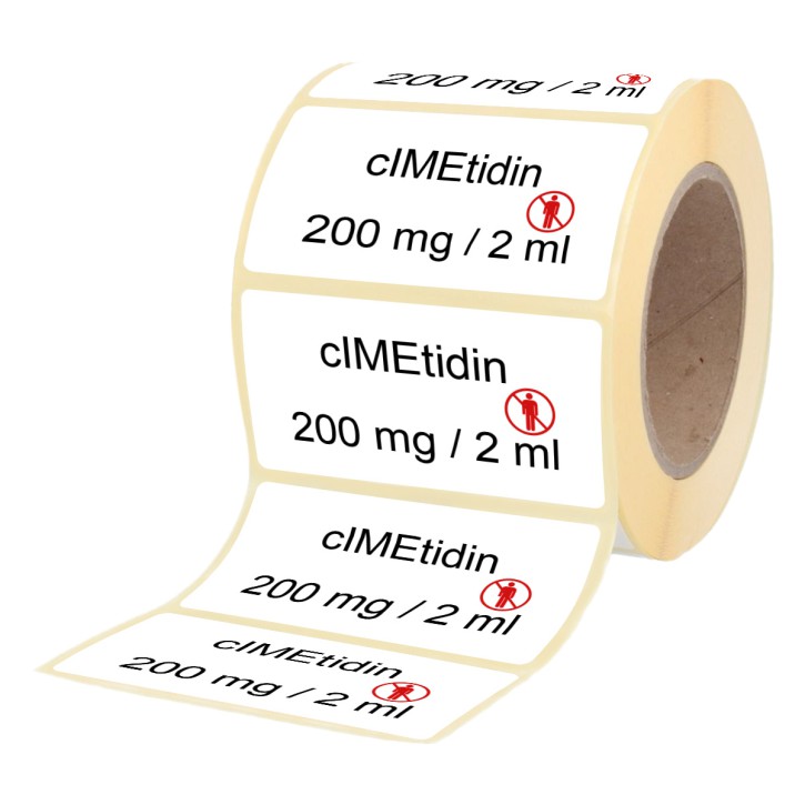 Cimetidin 200 mg / 2 ml Etikett für Brechampullen