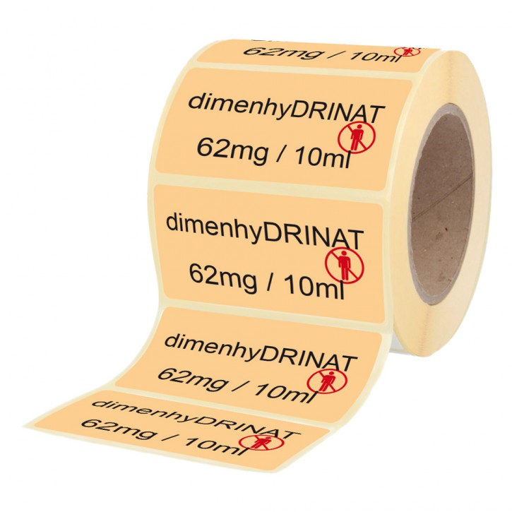 Dimenhydrinat  62 mg / 10 ml - Etiketten für Brechampullen