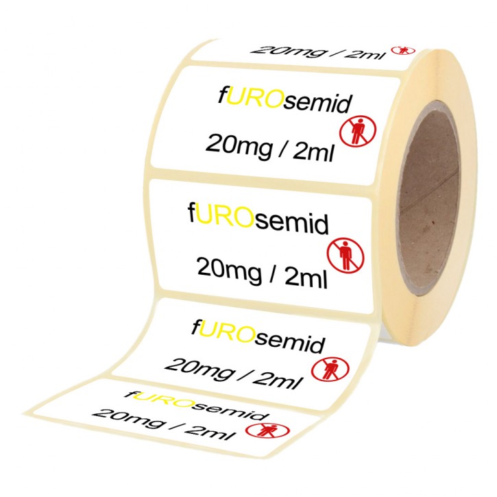 Furosemide  20 mg / 2 ml - labels for ampoules