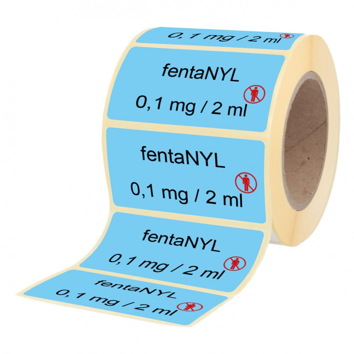 Fentanyl 0,1 mg / 2 ml Etikett für Brechampullen
