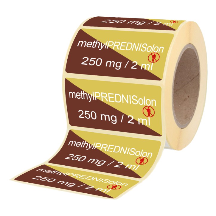 Methylprednisolon 250 mg / 2 ml Etikett für Brechampullen