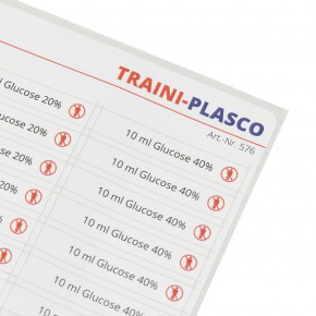 Stickerkarte Glucose für TRAINI-PLASCO